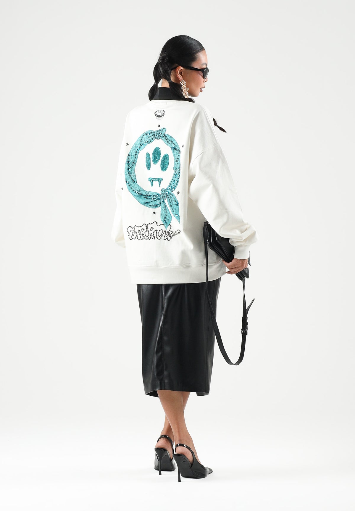 BARROW Felpa girocollo cocco per uomo e donna con stampe grafiche minimal sul petto e sul fondo. F6BWUASW055 412 BARROW 