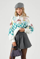 BARROW Felpa girocollo cocco per uomo e donna con stampa check e loghi multicolor. F6BWUASW071 412 BARROW 