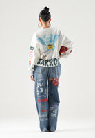 BARROW Felpa girocollo cocco per uomo e donna con stampe grafiche colorate all-over. F6BWUASW073 412 BARROW 