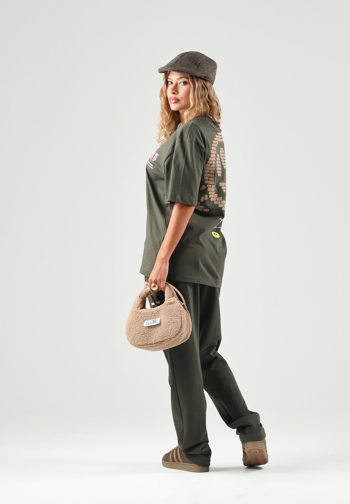BARROW T-shirt maniche corte verde militare per uomo e donna con stampa grafica sul petto F6BWUATH062 082 BARROW 