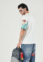BARROW T-shirt off white per uomo e donna con stampa grafica check e loghi multicolor. F6BWUATH072 002 BARROW 