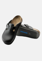 BIRKENSTOCK Ciabatta Boston nera per uomo e donna con cintuino regolabile 060194 . BIRKENSTOCK 