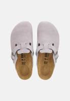 BIRKENSTOCK Ciabatte BOSTON  lilla per uomo e donna con tomaia in pelle scamosciata cerata 1032791 . BIRKENSTOCK 