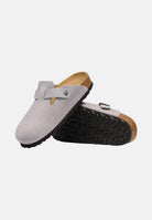 BIRKENSTOCK Ciabatte BOSTON  lilla per uomo e donna con tomaia in pelle scamosciata cerata 1032791 . BIRKENSTOCK 