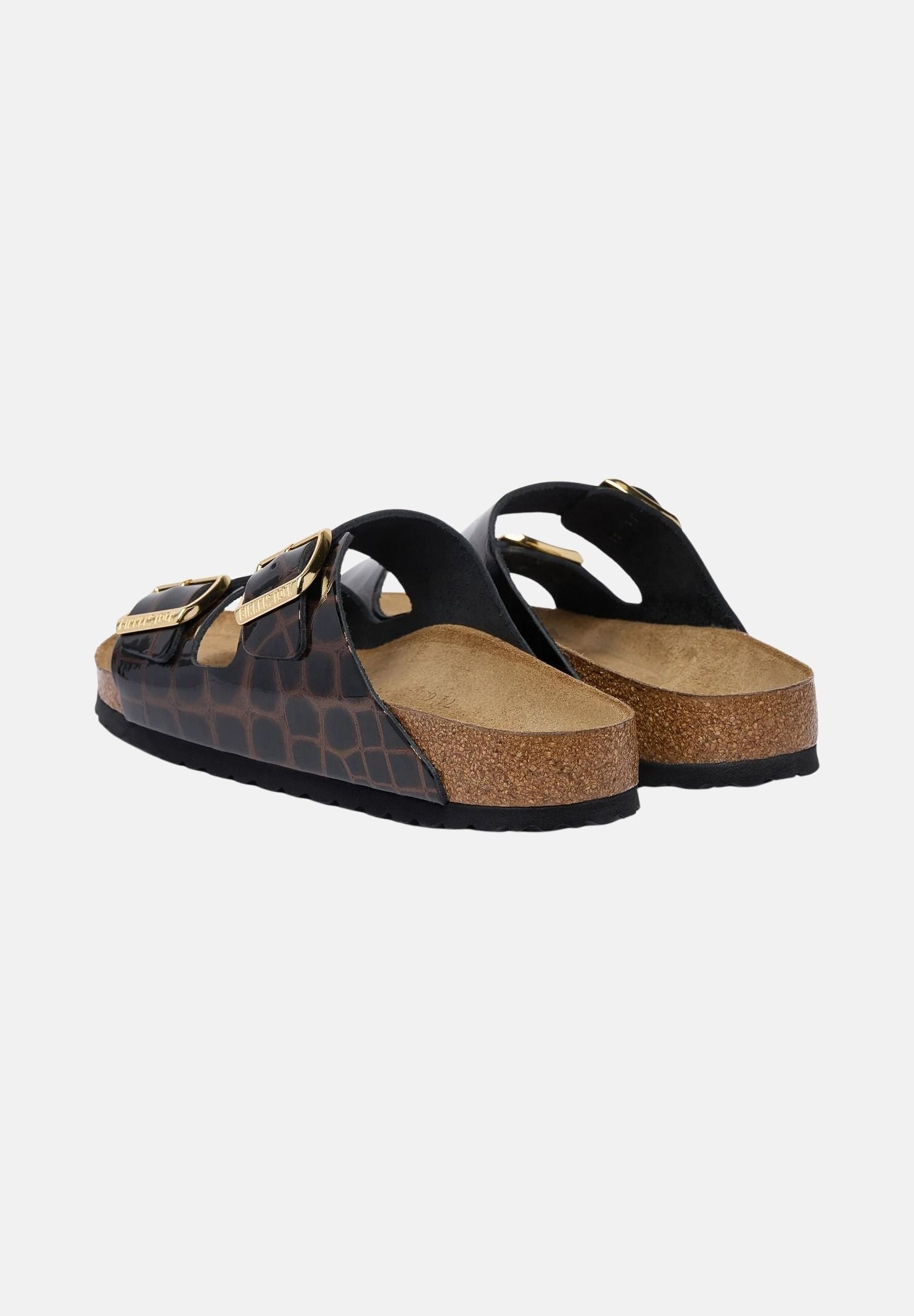BIRKENSTOCK Ciabatta ARIZONA SOFT FOOTBED nero da donna con motivo effetto pelle di coccodrillo 1032864 . BIRKENSTOCK 