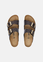 BIRKENSTOCK Ciabatta ARIZONA SOFT FOOTBED nero da donna con motivo effetto pelle di coccodrillo 1032864 . BIRKENSTOCK 
