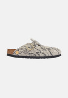 BIRKENSTOCK Sabot Boston Rivet Logo Snake Oyster beige unisex. 1033086 . BIRKENSTOCK 