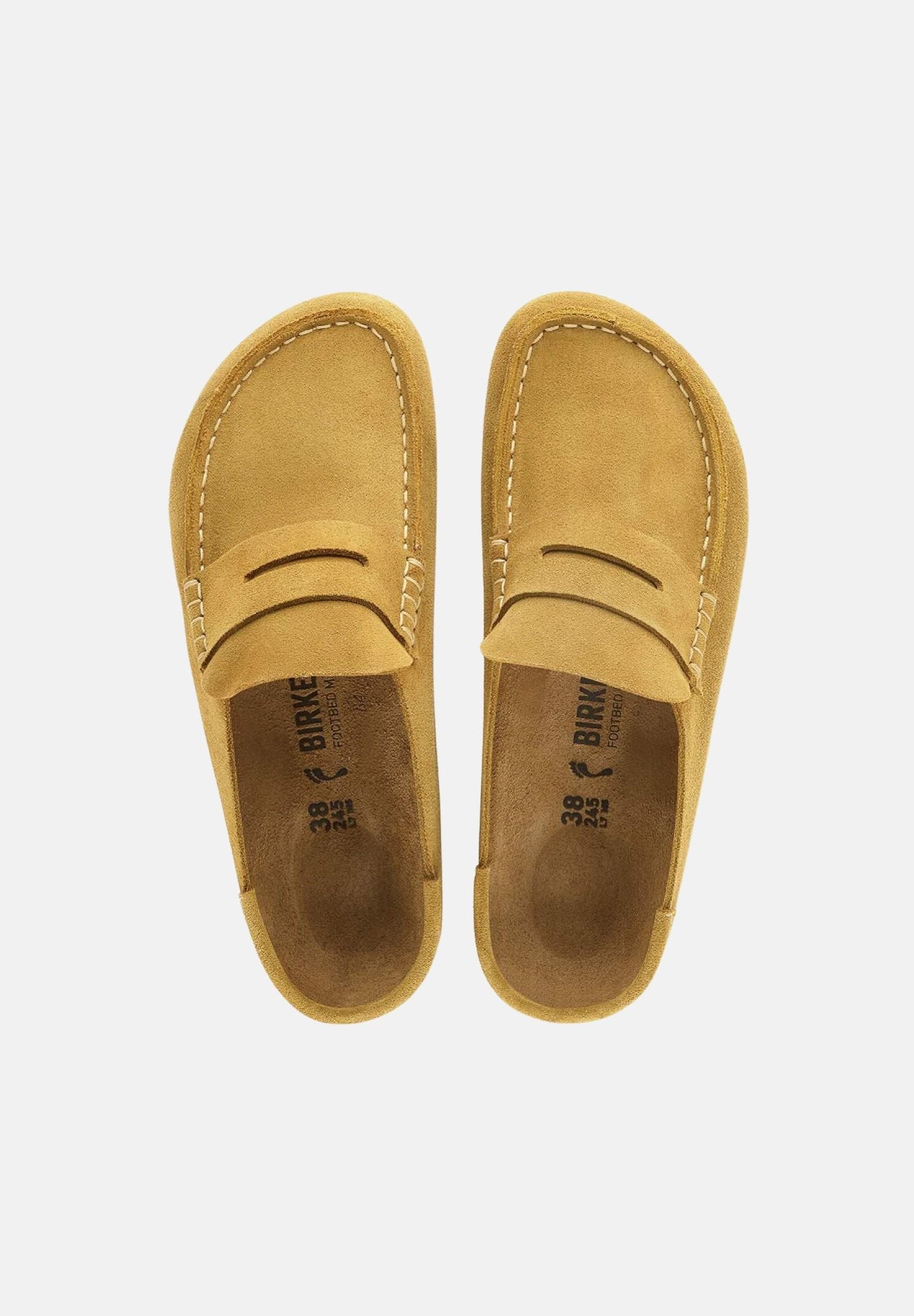 BIRKENSTOCK Mocassino NAPLES WRAPPED Sabot, cork-brown marrone chiaro da uomo in pelle scamosciata<BR/> 1033127 . BIRKENSTOCK 