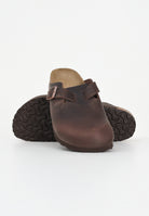 BIRKENSTOCK Ciabatte marroni per uomo e donna modello Boston 860133 . BIRKENSTOCK 