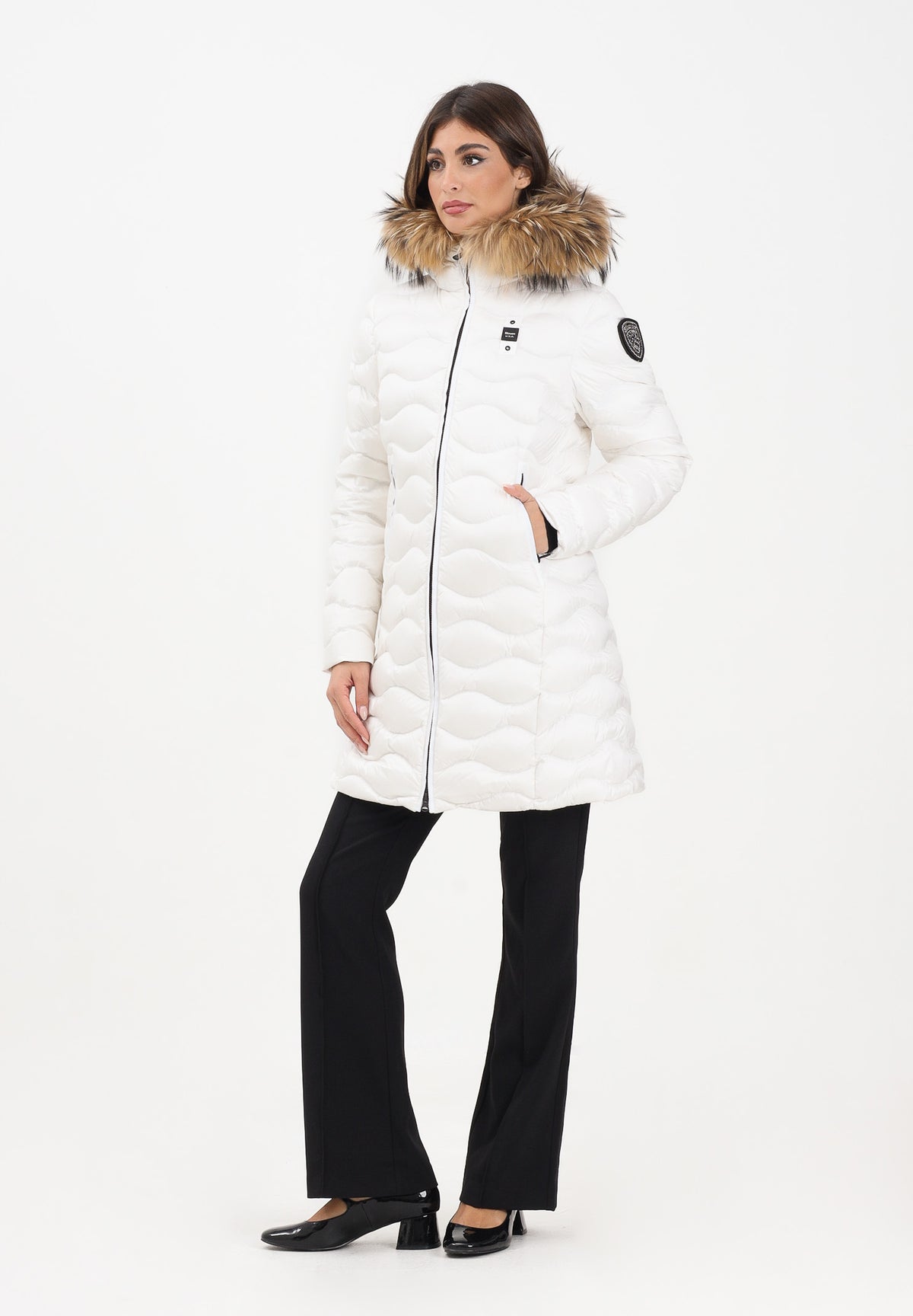 BLAUER Piumino lungo LYNEL bianco da donna 25WBLDK03527-006047 100BI BLAUER 