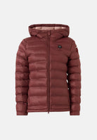BLAUER Piumino corto ELLIS Marrone Mogano  da donna, cappuccio fisso, trapuntatura orizzontale, chiusura frontale con zip e linea leggermente sfiancata. 26WBLDC02221-007284 592BW BLAUER 