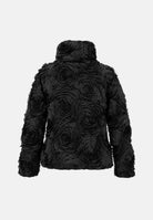 BLAUER Piumino corto trapuntato Nero nero intenso da donna con particolare lavorazione arricciata tridimensionale, struttura imbottita, cappuccio avvolgente, collo alto, chiusura frontale con zip integrale, maniche lunghe e linea morbida e voluminosa 26WBLDC03162-007643 999 BLAUER 