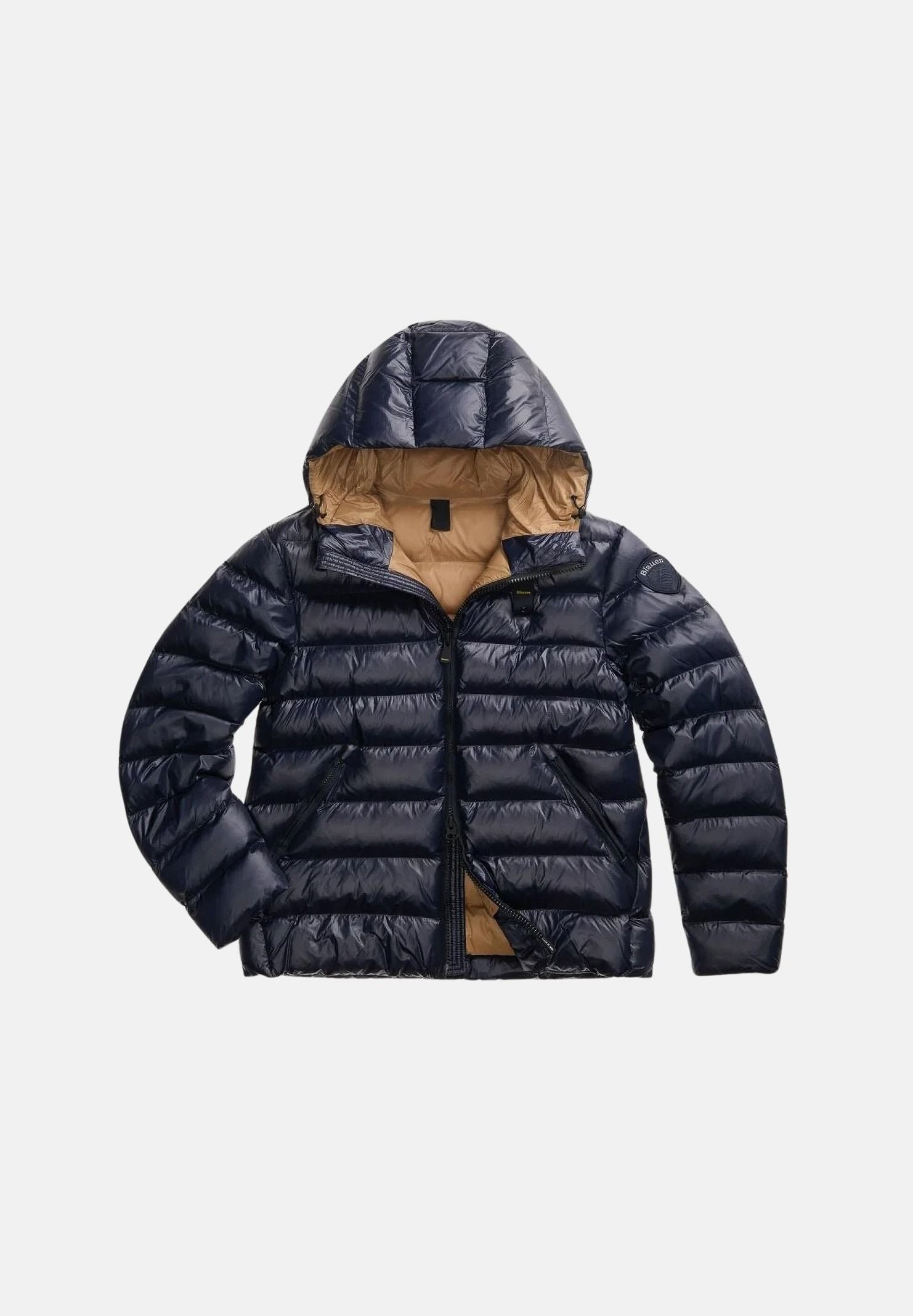 BLAUER Piumino corto ADAMS Blu interno Tabacco blu navy scuro da uomo. 26WBLUC02054-005958 888TB BLAUER 