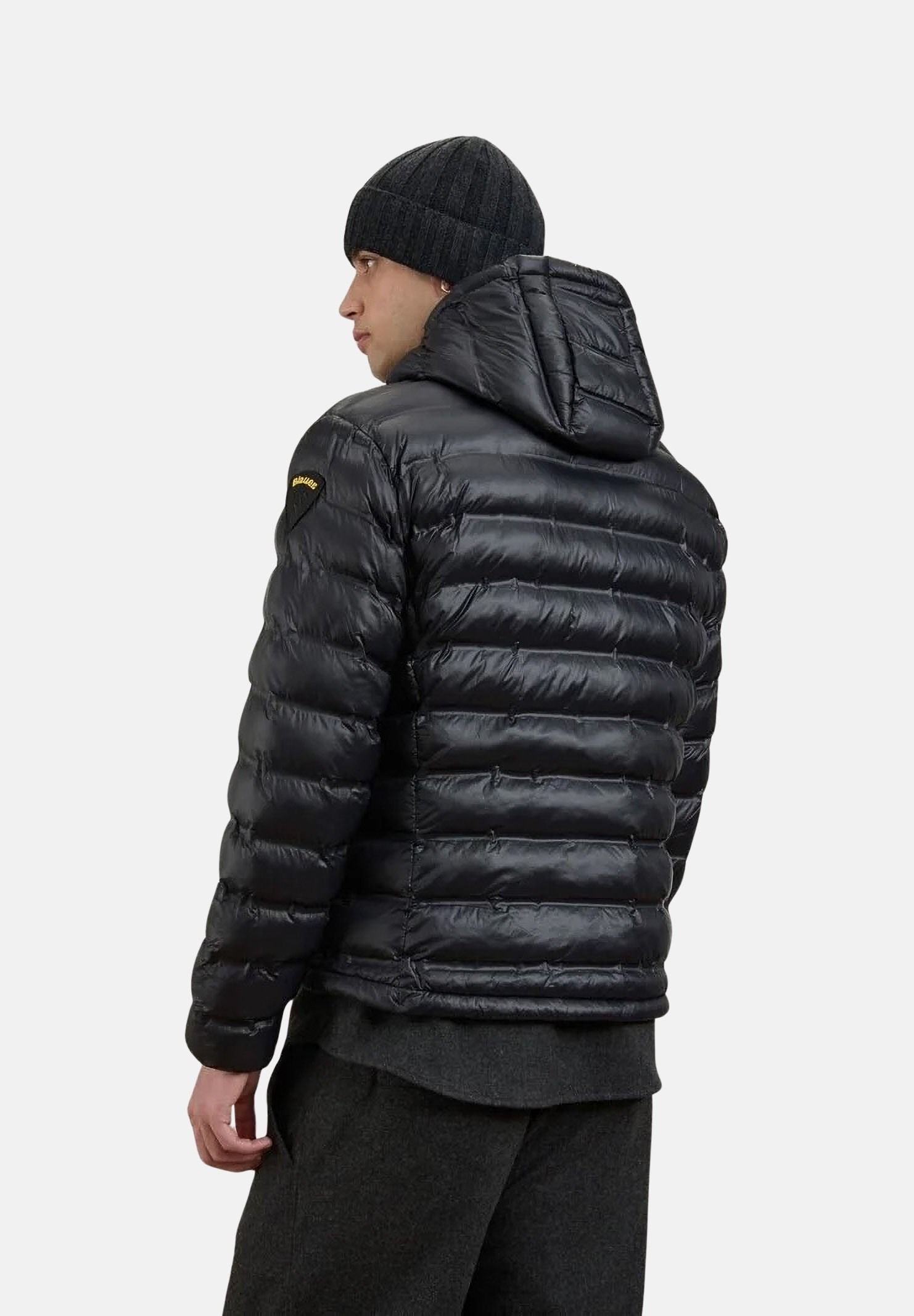BLAUER Piumino corto CHARLES Nero interno Grigio Nebbia nero da uomo, 26WBLUC02218-007284 999EB BLAUER 