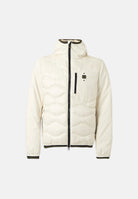BLAUER Giubbotto ALBERT Bianco Neve bianco da uomo in nylon lucido trapuntato con maniche in neoprene leggero, imbottitura mista in piumino naturale e poliestere, cappuccio fisso, chiusura frontale con zip integrale nera a contrasto, trapuntatura ond 26WBLUC08068-006355 102 BLAUER 