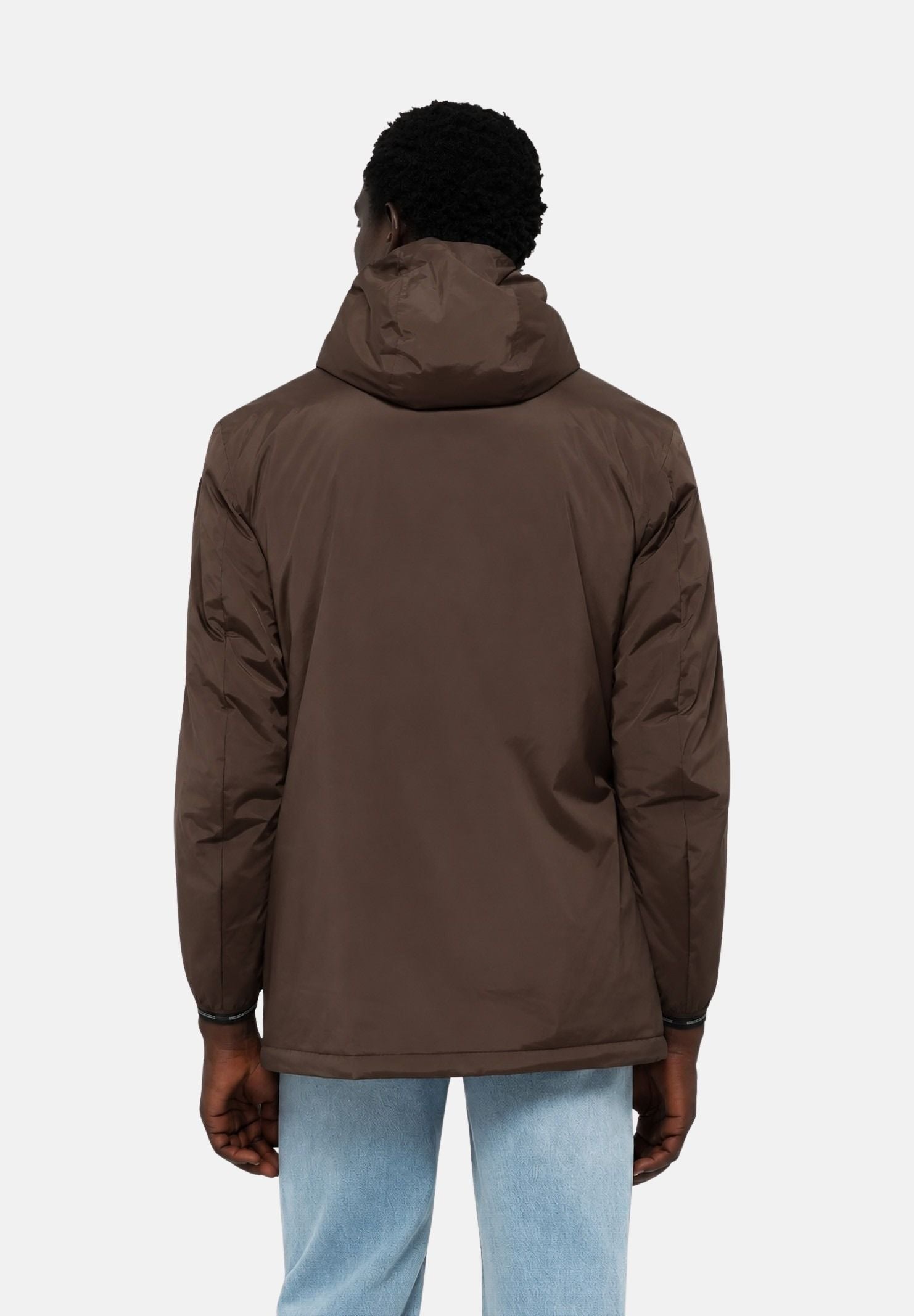 BLAUER Giubbotti  JARVIS Brown 30B marrone cappuccio fisso, chiusura frontale con zip integrale, tasche laterali con zip, taschino sul petto e lunghezza estesa. 26WBLUK11057-007110 30B BLAUER 