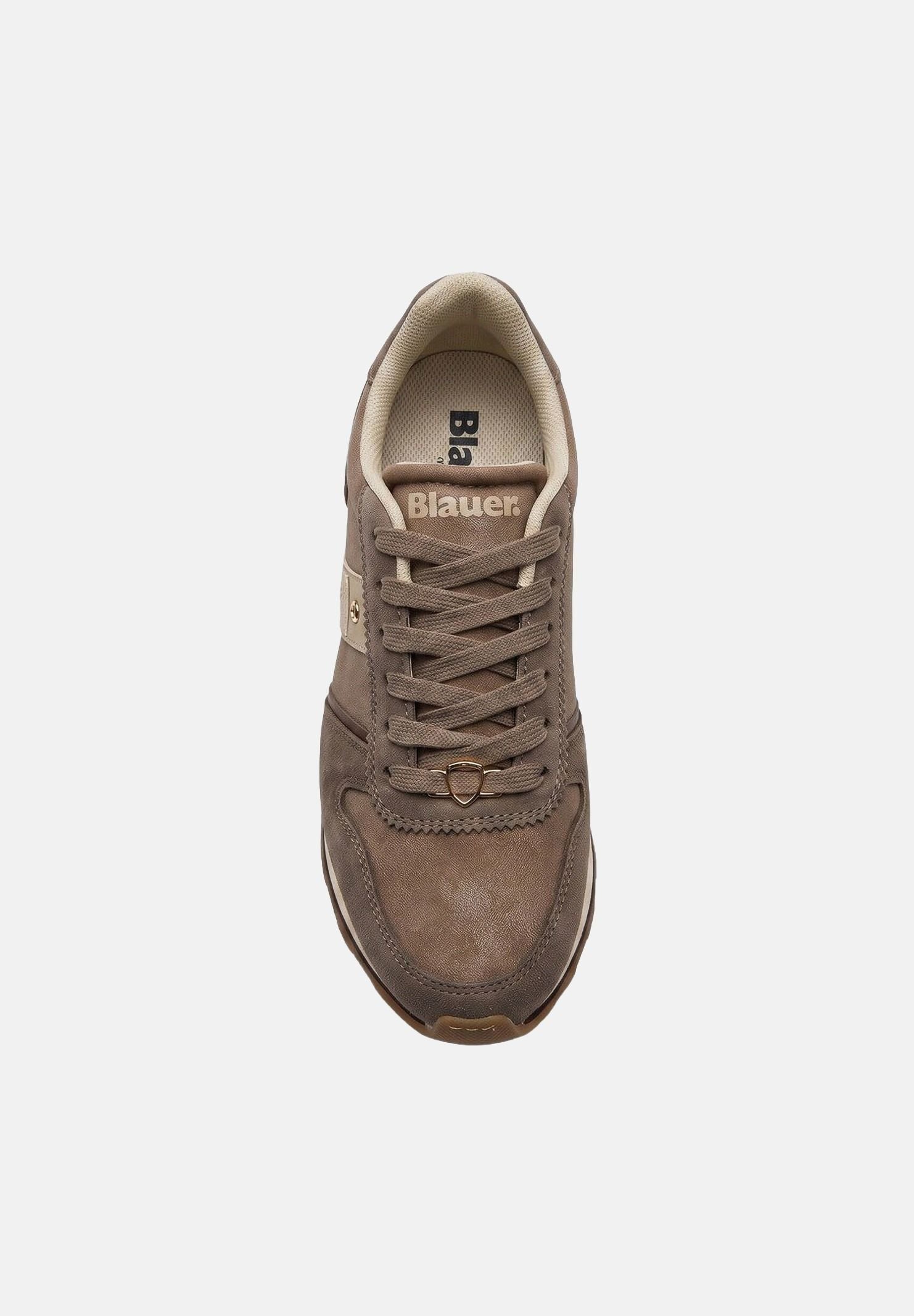 BLAUER Sneakers MILLS taupe marrone da donna con chiusura stringata e suola dentellata. F6MILLS01NUS TAU BLAUER 