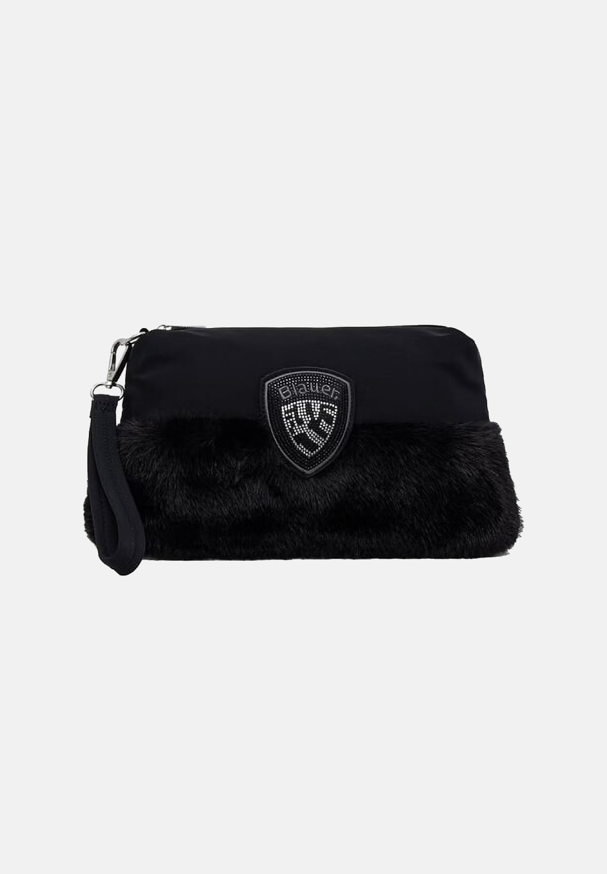 BLAUER Pochette a mano nera da donna  con parte inferiore in morbido faux-fur F6MIRA01PAD BLK BLAUER 