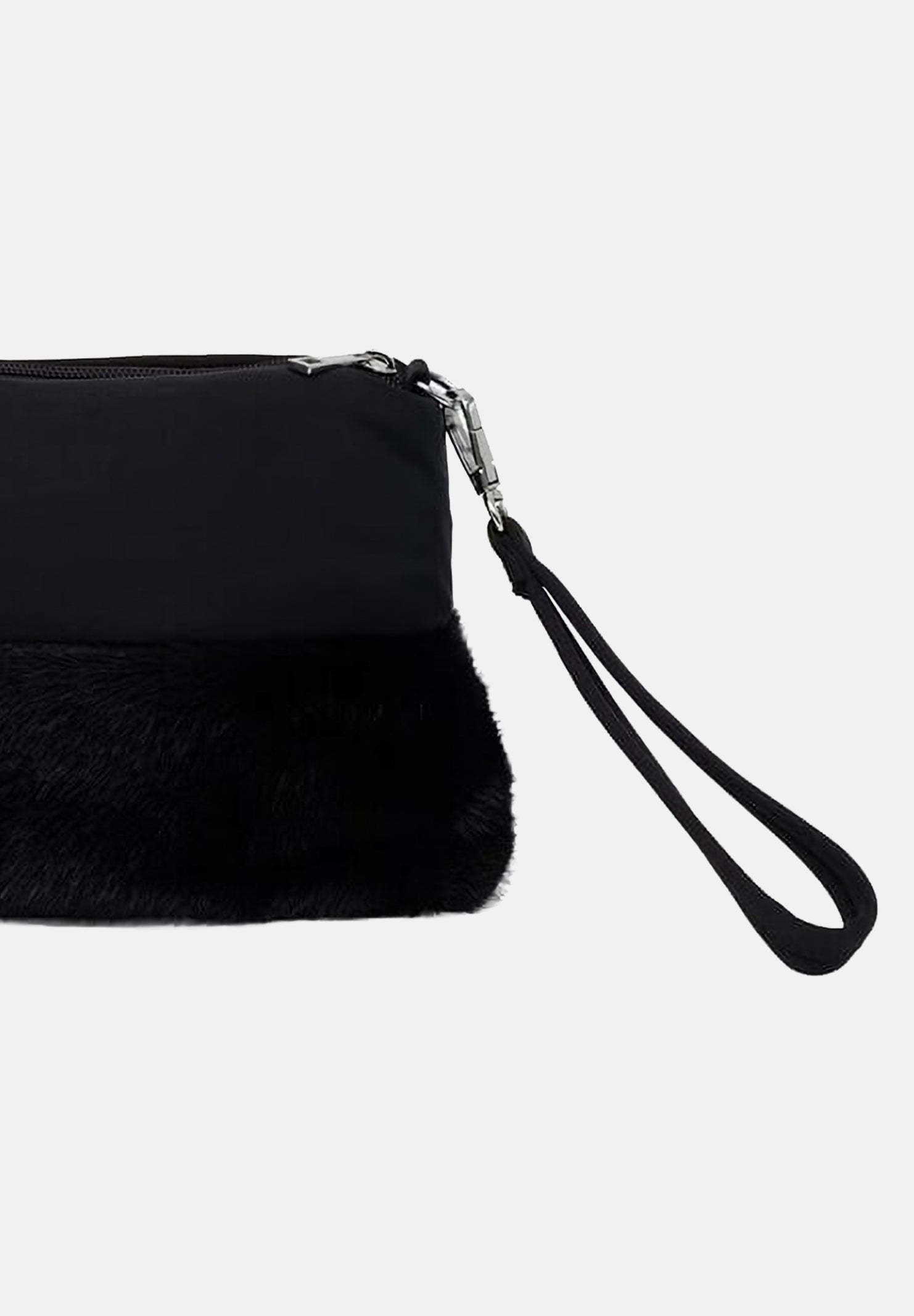 BLAUER Pochette a mano nera da donna  con parte inferiore in morbido faux-fur F6MIRA01PAD BLK BLAUER 