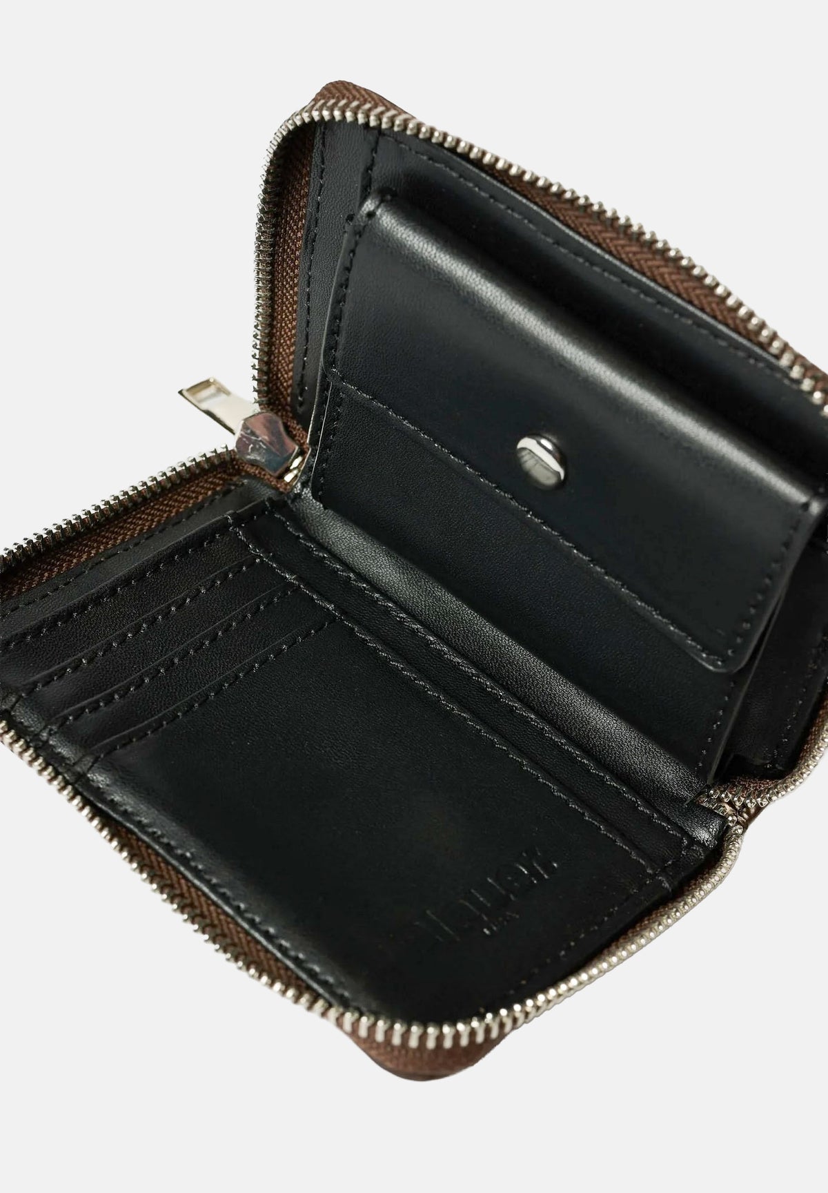BLAUER Portafoglio deep brown-marrone scuro e bronzo da donna con parte superiore satinata<BR/> F6PALM03PAD DKB BLAUER 