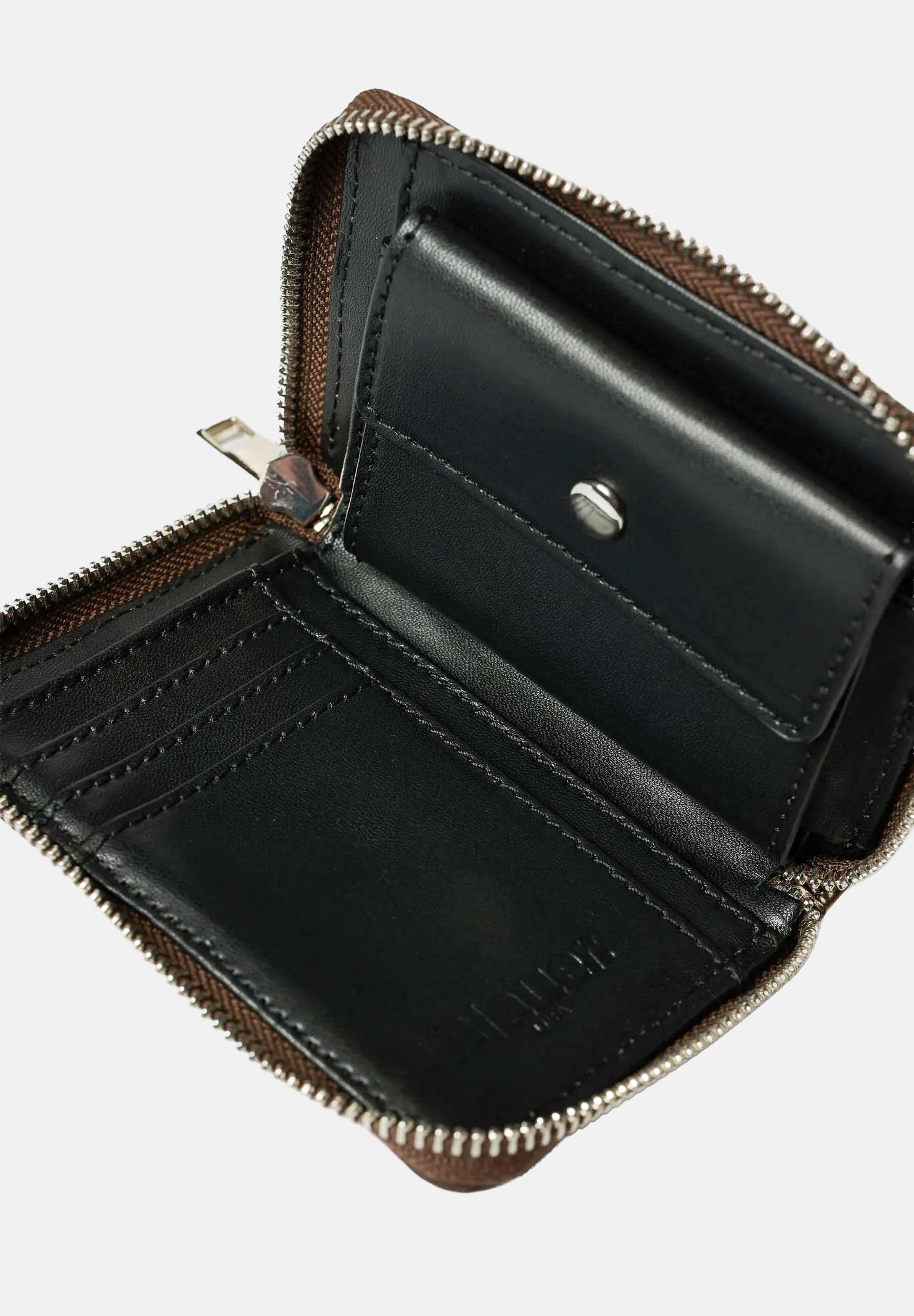 BLAUER Portafoglio deep brown-marrone scuro e bronzo da donna con parte superiore satinata<BR/> F6PALM03PAD DKB BLAUER 
