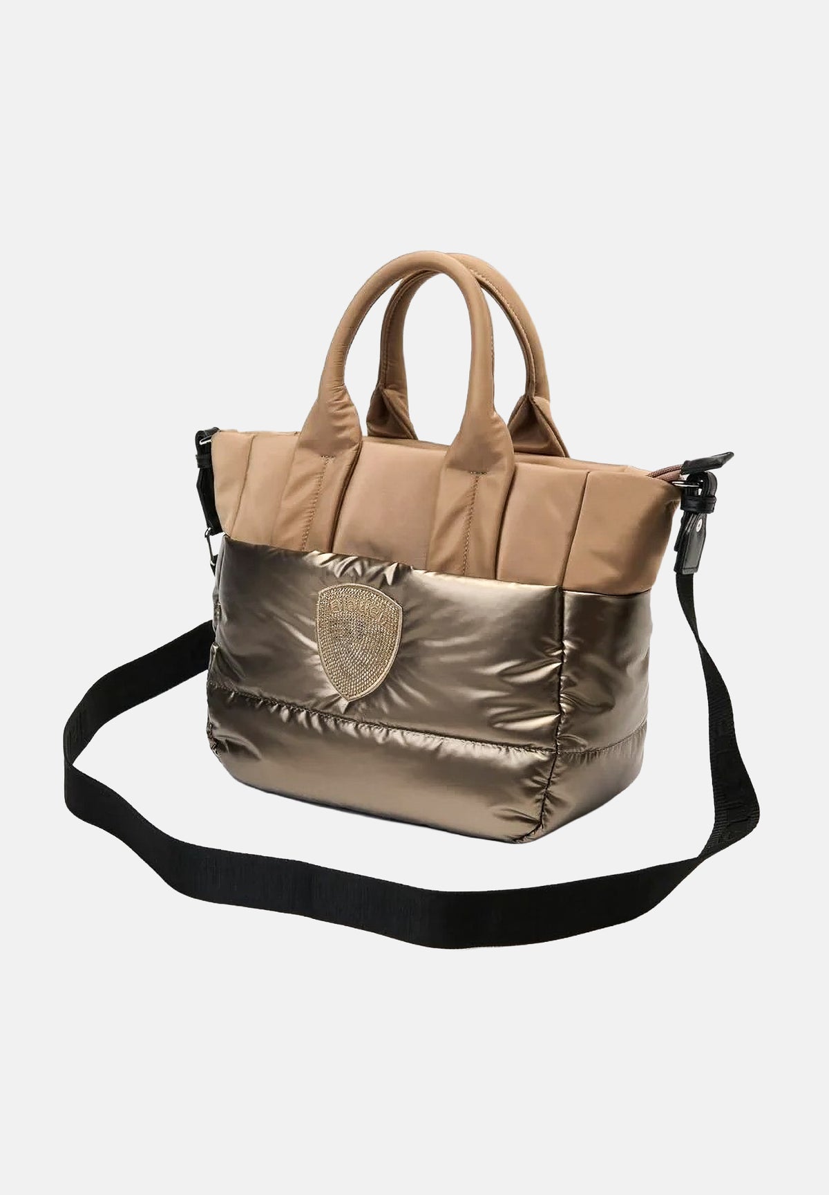 BLAUER Borsa a mano HANDBAG beige da donna con logo iconico frontale e parte superiore satinata F6QUARTXS01PAD BEI BLAUER 