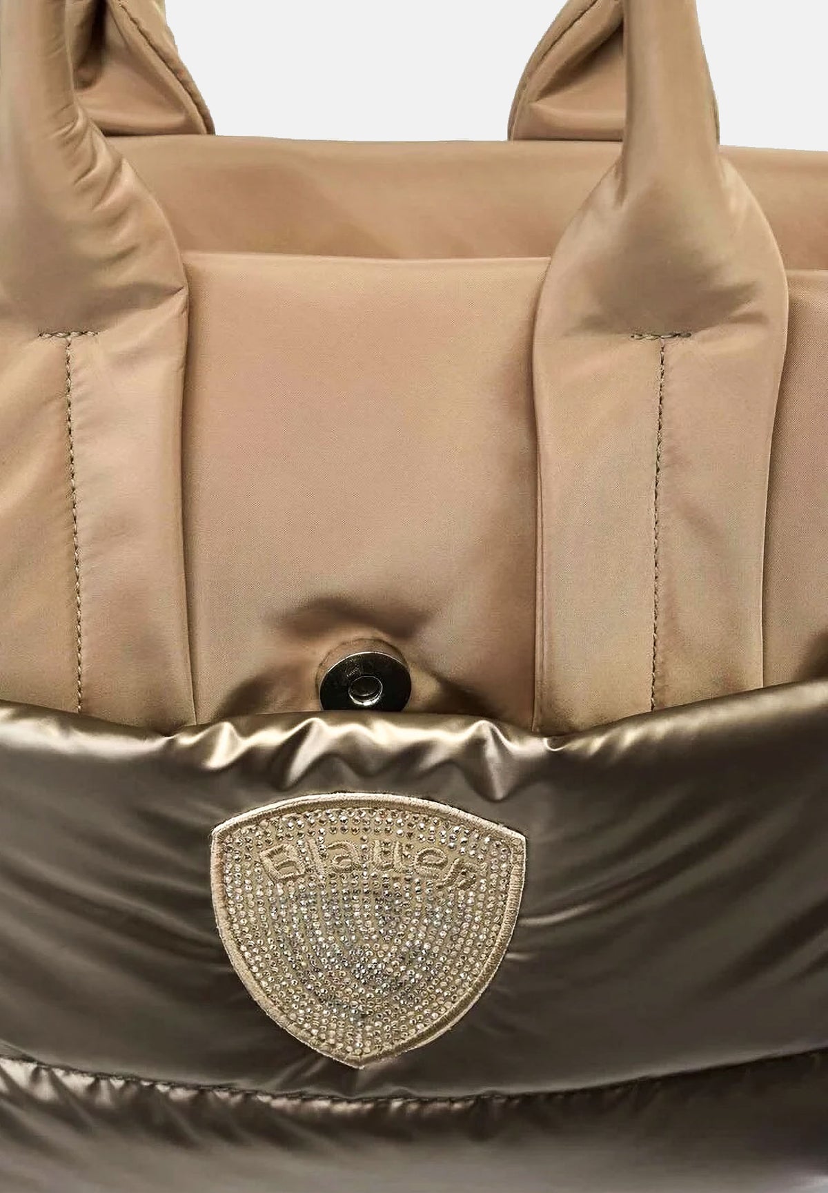 BLAUER Borsa a mano HANDBAG beige da donna con logo iconico frontale e parte superiore satinata F6QUARTXS01PAD BEI BLAUER 