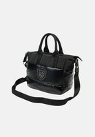 BLAUER Borsa a mano HANDBAG nera da donna con logo iconico frontale e parte superiore satinata F6QUARTXS01PAD BLK BLAUER 