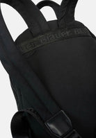 BLAUER Zaino nero da donna con inserti in faux-fur, logo scudo strass e parte superiore in tessuto tecnico liscio F6WAVE05PAD BLK BLAUER 