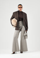 BOHEMIAN VI Giacca monopetto brown-marrone scuro per donna con taglio sartoriale BHGI021 BR BOHEMIAN VI 