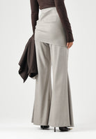 BOHEMIAN VI Pantaloni palazzo tortora-taupe da donna con fusciacca  laterale<BR/> BHPA050 TA BOHEMIAN VI 