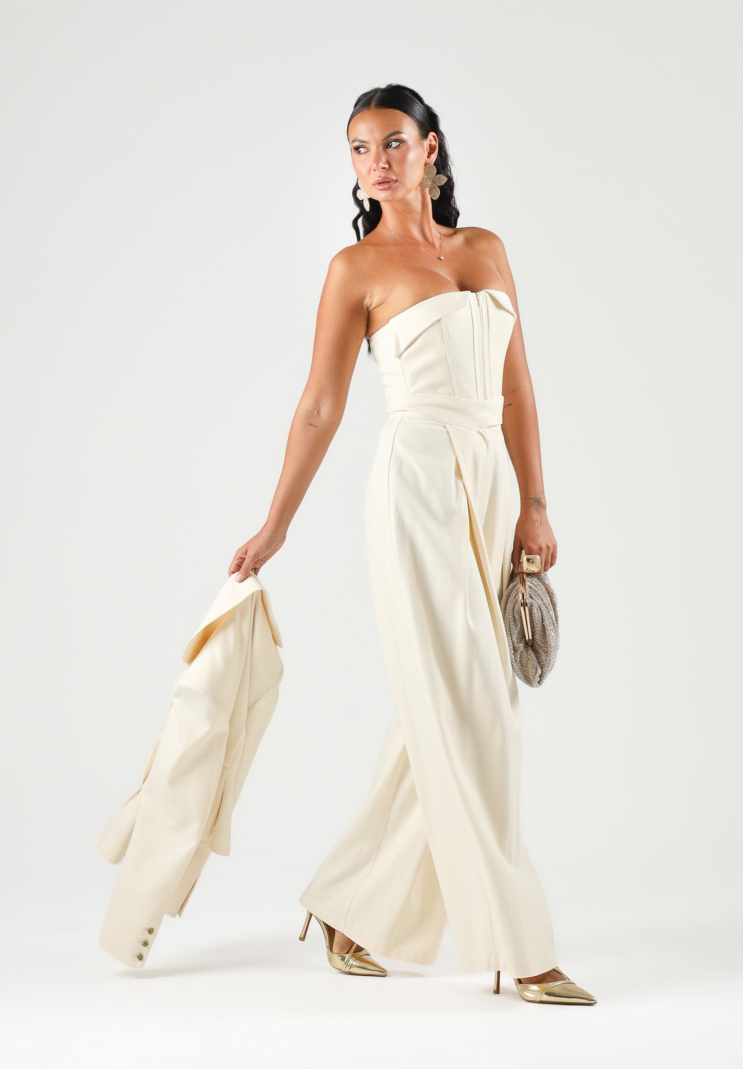 BOHEMIAN VI Top stile corpetto milk bianco latte per donna con struttura a corsetto rigido BOU371 MI BOHEMIAN VI 