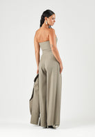 BOHEMIAN VI Top stile corpetto  verde oliva  tortora per donna con struttura a corsetto rigido BOU371 TA BOHEMIAN VI 