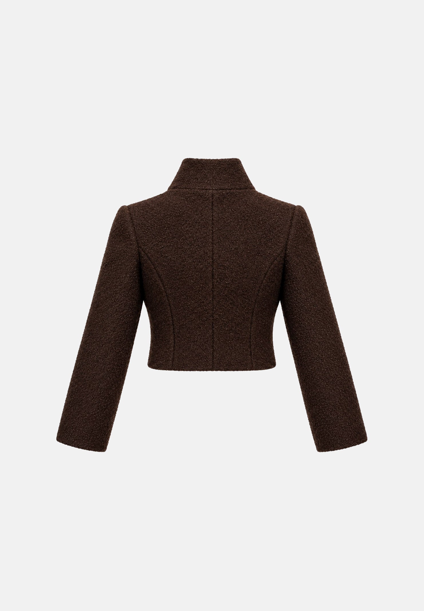 BOHEMIAN VÌ Giacca corta monopetto marrone-cioccolato scuro da donna GI367 BR BOHEMIAN VI 