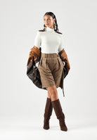 BOHEMIAN VI Shorts eleganti GLEN CHECK Marroneb da donna, con fantasia a quadri PA273Q UN BOHEMIAN VI 