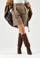 BOHEMIAN VI Shorts eleganti GLEN CHECK Marroneb da donna, con fantasia a quadri PA273Q UN BOHEMIAN VI 