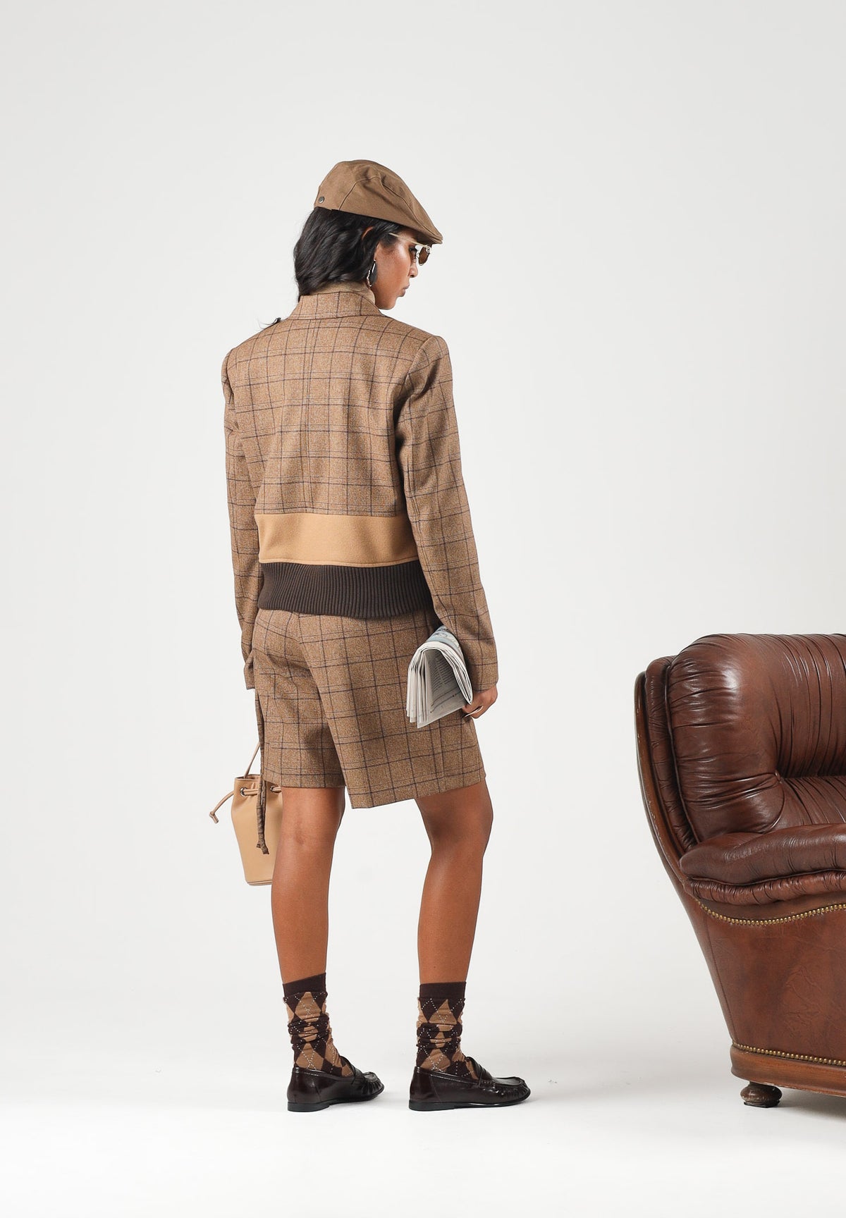 BOHEMIAN VI Shorts eleganti GLEN CHECK Marroneb da donna, con fantasia a quadri PA273Q UN BOHEMIAN VI 