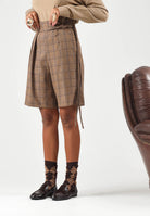 BOHEMIAN VI Shorts eleganti GLEN CHECK Marroneb da donna, con fantasia a quadri PA273Q UN BOHEMIAN VI 