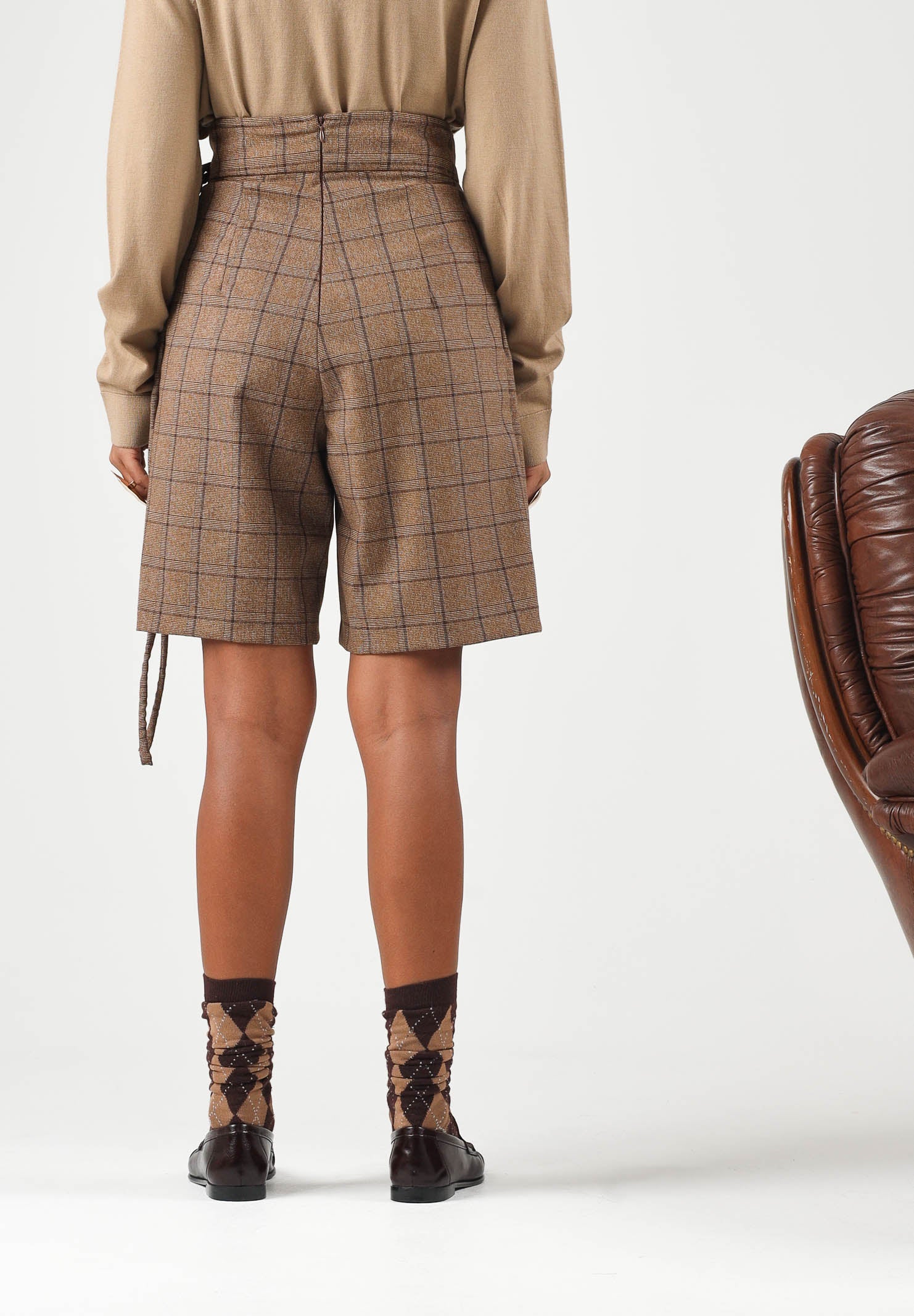 BOHEMIAN VI Shorts eleganti GLEN CHECK Marroneb da donna, con fantasia a quadri PA273Q UN BOHEMIAN VI 