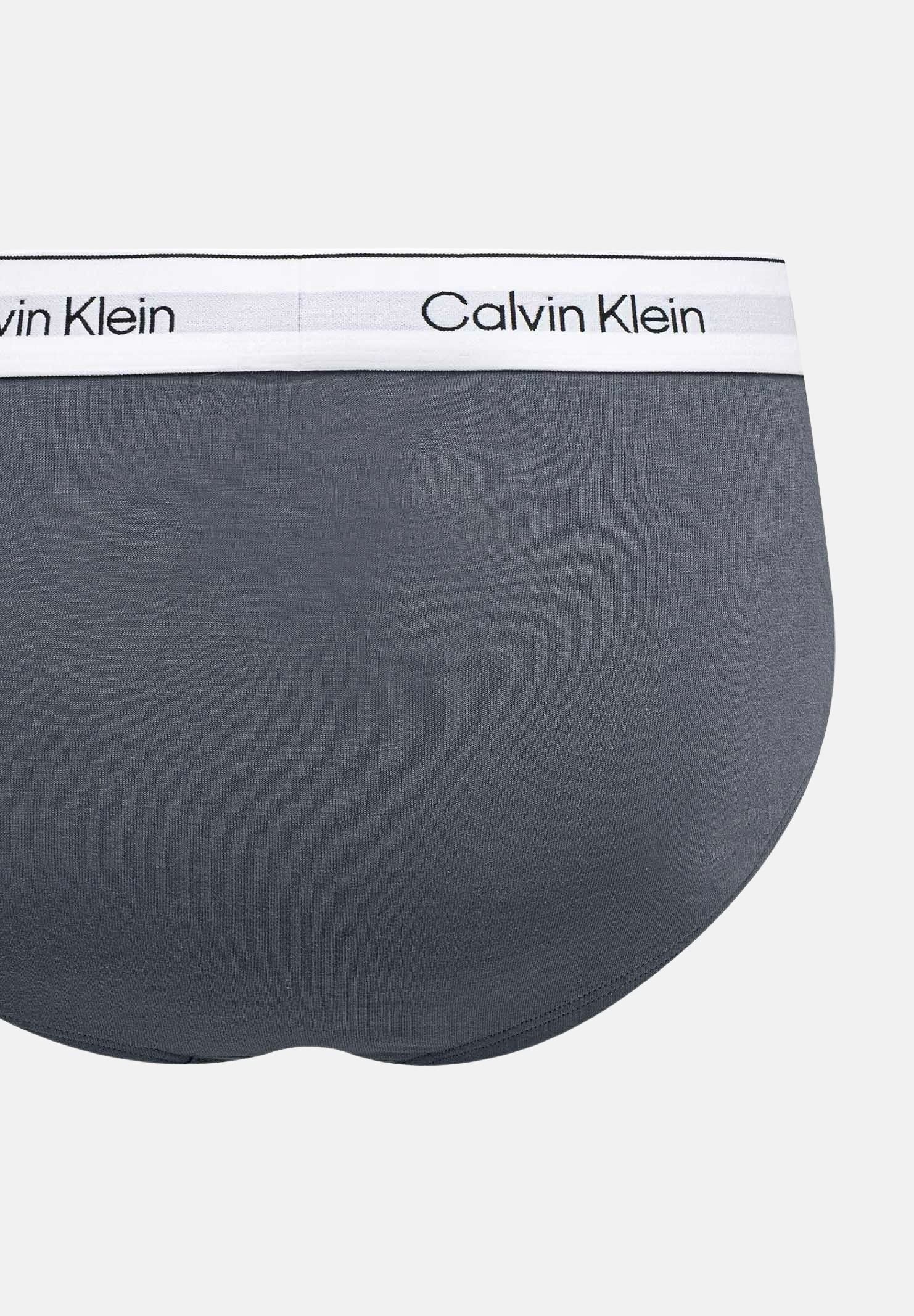 CALVIN KLEIN Slip ICON COTTON STRETCH 3-PACK HIP BRIEF Multicolor, nero grigio e bianco, uomo. LV00NB4388 5U4 CALVIN KLEIN 