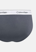 CALVIN KLEIN Slip ICON COTTON STRETCH 3-PACK HIP BRIEF Multicolor, nero grigio e bianco, uomo. LV00NB4388 5U4 CALVIN KLEIN 