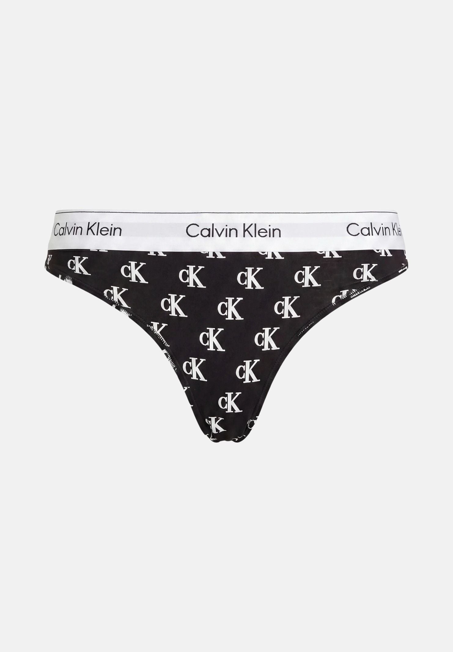 CALVIN KLEIN Perizoma ICON COTTON MODAL THONG Collegiate Logo Small Black, nero, donna. LV00QF8518 JGJ CALVIN KLEIN 