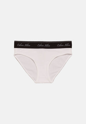 CALVIN KLEIN Slip ICON COTTON MODAL BIKINI bianco da donna con fascia logo nera LV00QF9073 100 CALVIN KLEIN 