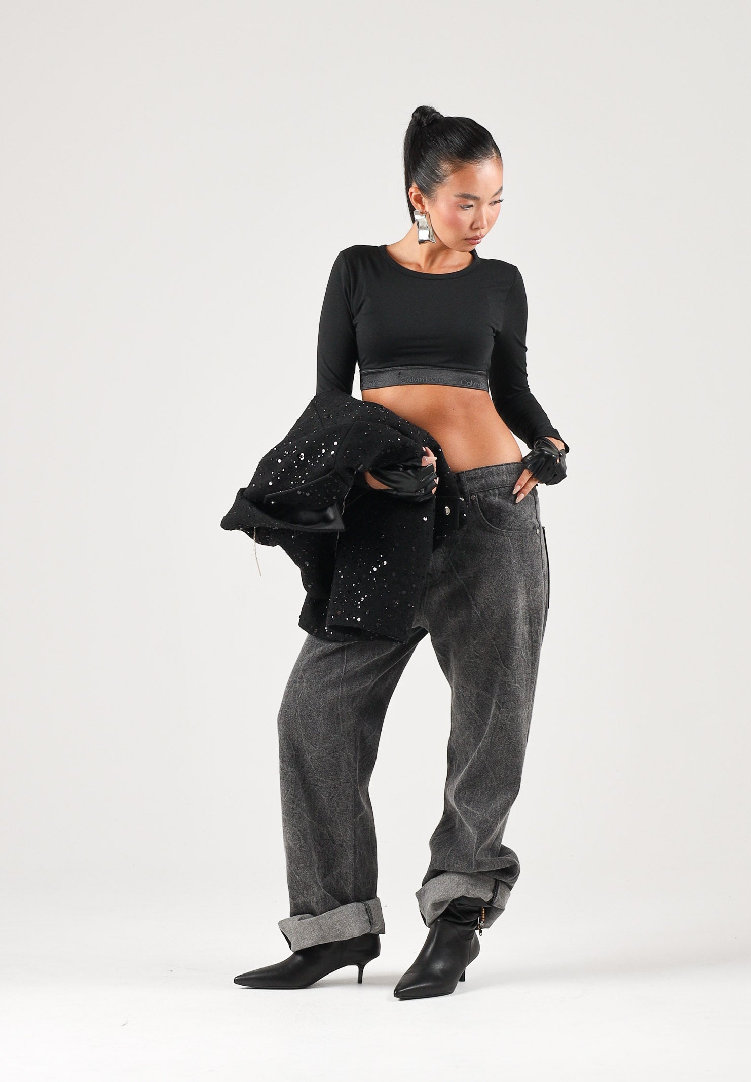 CALVIN KLEIN Brassiére- nero per donna con fascia elastica logata. LV00QF9078 UB1 CALVIN KLEIN 