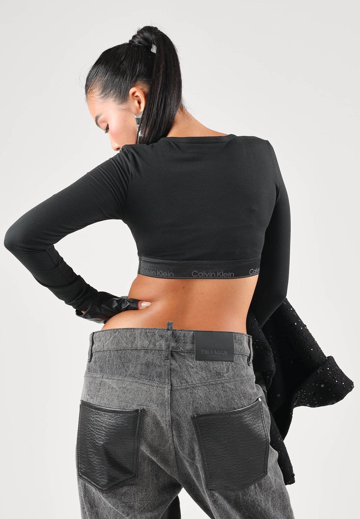 CALVIN KLEIN Brassiére- nero per donna con fascia elastica logata. LV00QF9078 UB1 CALVIN KLEIN 