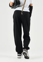 CALVIN KLEIN Pantaloni MONOLOGO FRENCH TERRY jogger nero da donna con logo CK laterale tono su tono<BR/> LV047B235G UB1 CALVIN KLEIN 