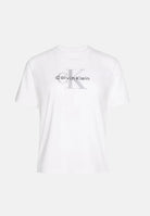 CALVIN KLEIN T-shirt Monogram Logo colore brand Bright White, corrispondente al bianco, da donna. LV047B865G YAA CALVIN KLEIN 