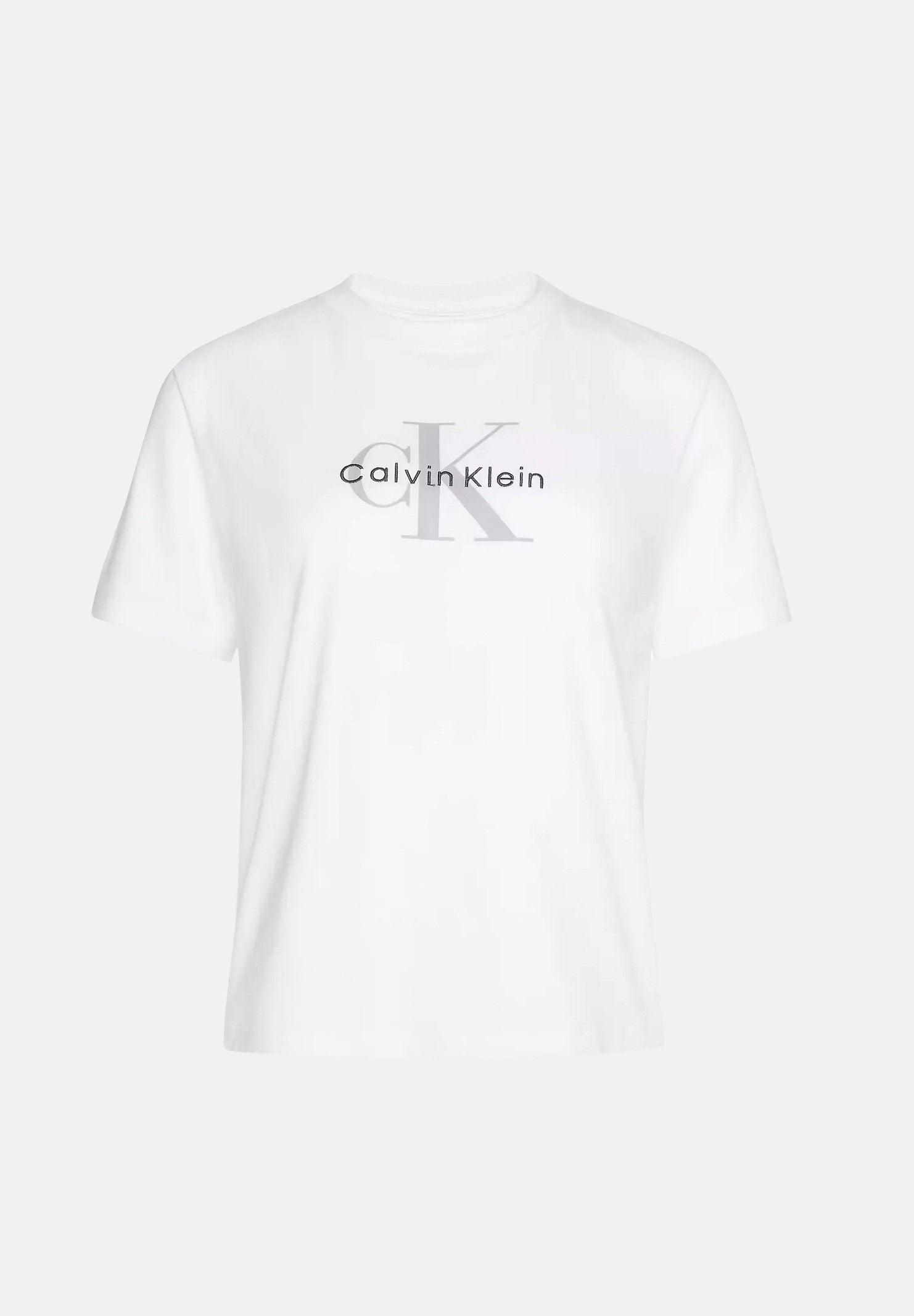 CALVIN KLEIN T-shirt Monogram Logo colore brand Bright White, corrispondente al bianco, da donna. LV047B865G YAA CALVIN KLEIN 