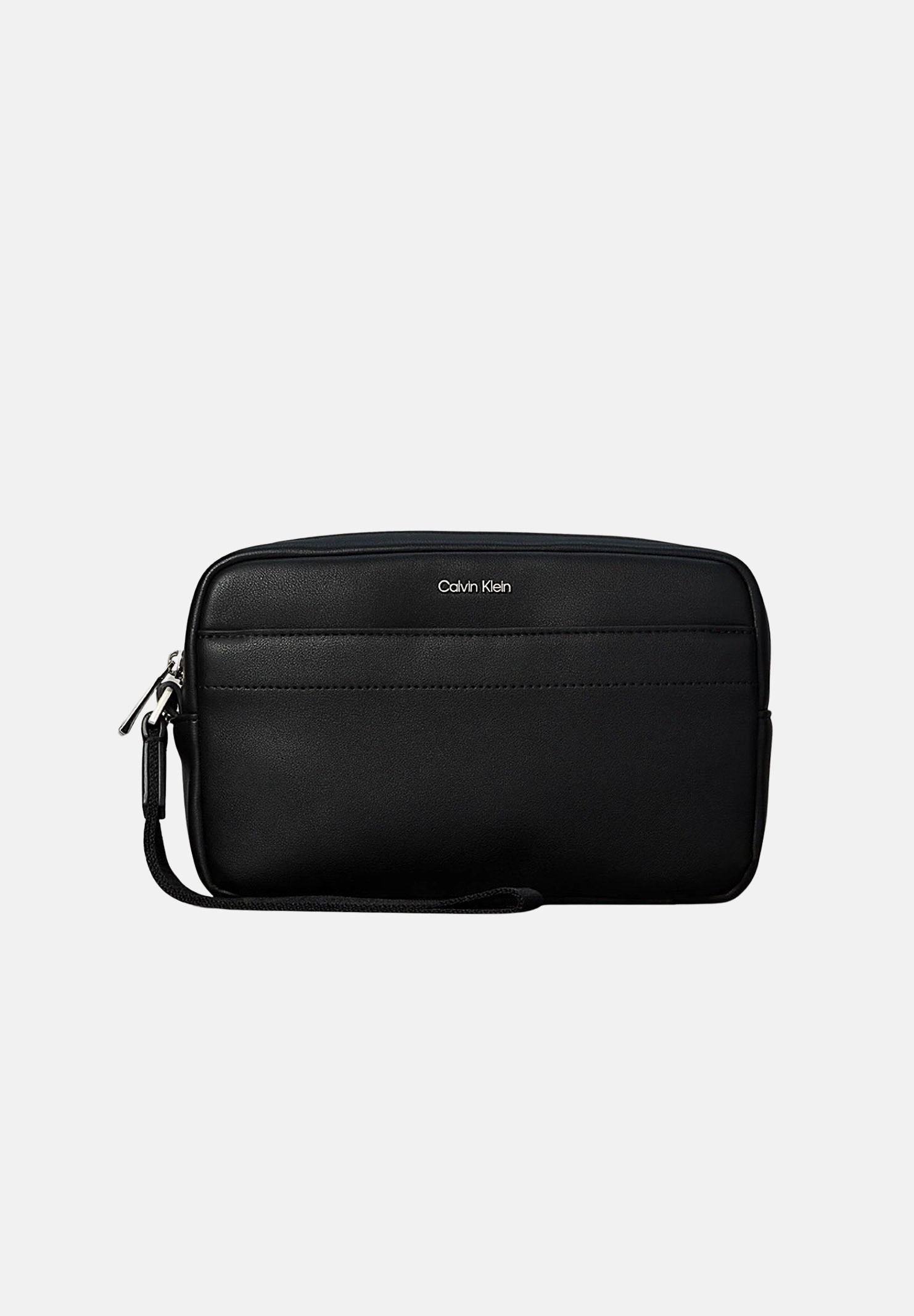 CALVIN KLEIN Borsa a mano nera per uomo con chiusura zip e cinturino da polso. LV04D1277G UB1 CALVIN KLEIN 