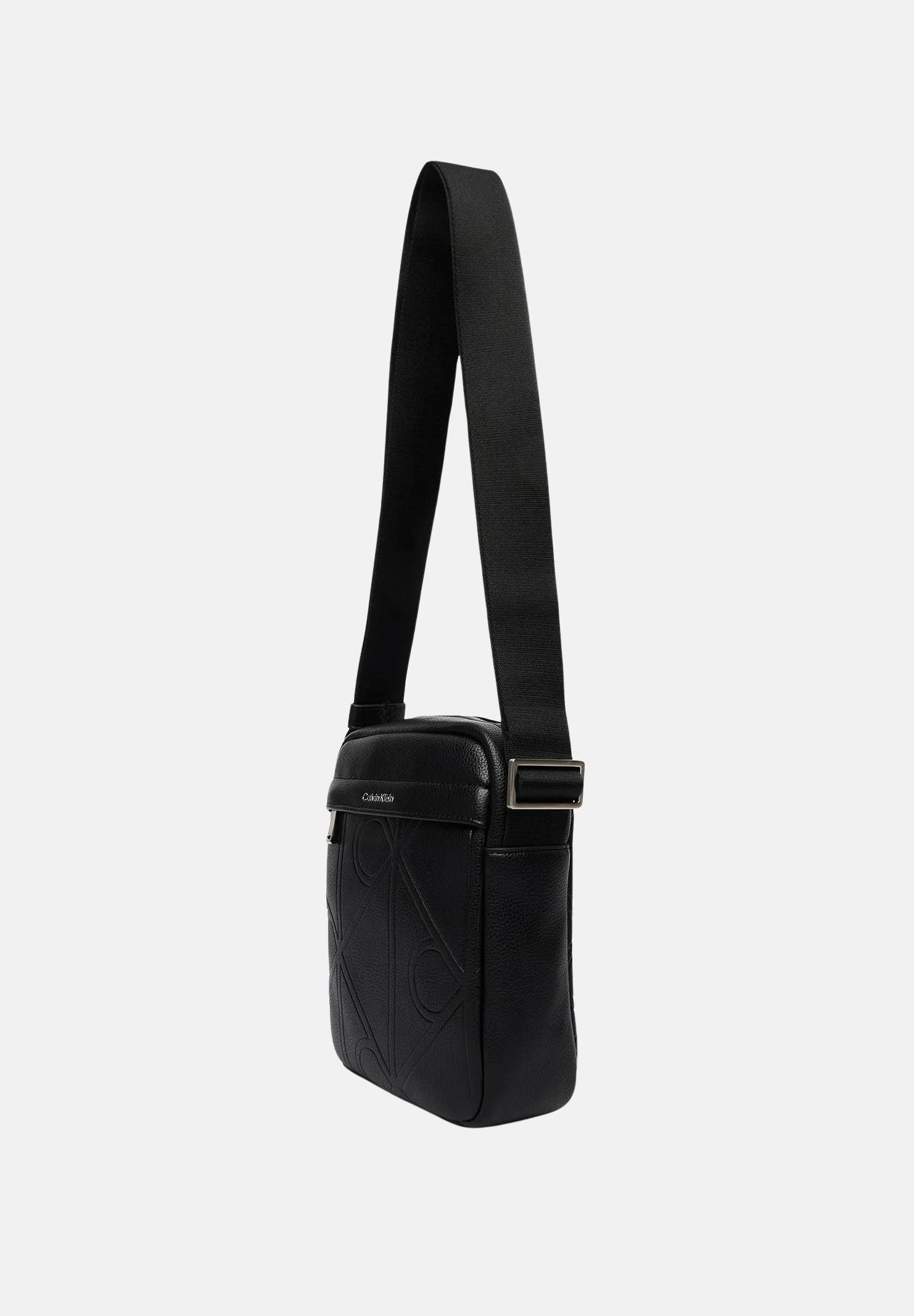 CALVIN KLEIN borsa a tracolla Emblem AOP Emboss Reporter colore black, nero, uomo LV04D3331G UB1 CALVIN KLEIN 